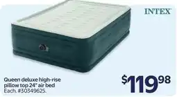 Walmart Intex queen deluxe high-rise pillow top 24" air bed offer