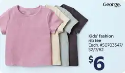 Walmart George. Kids' fashion rib tee offer