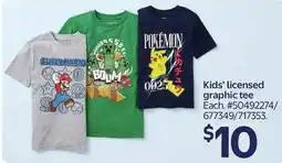 Walmart Kids' licensed graphic tee offer