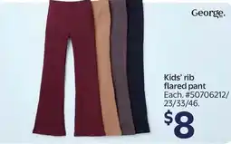Walmart George. Kids' rib flared pant offer