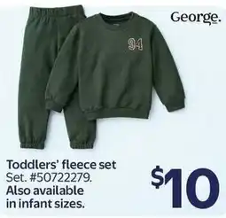 Walmart George. Toddlers' fleece set offer