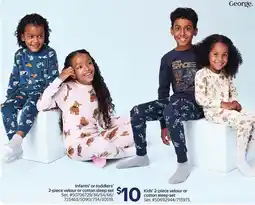 Walmart George. Infants' or toddlers' 2-piece velour or cotton sleep set offer