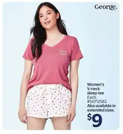 Walmart George. Women's V-neck sleep tee offer