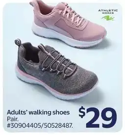 Walmart Athletic works Adults' walking shoes Pair offer