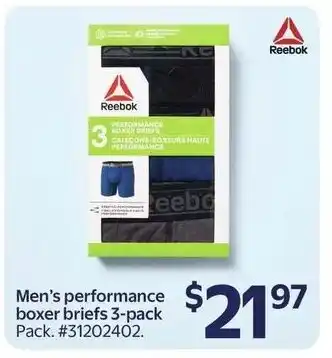 Walmart Reebok Men's performance boxer briefs offer