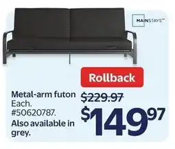 Walmart Mainstays metal-arm futon offer