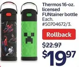 Walmart Thermos licensed funtainer bottle offer