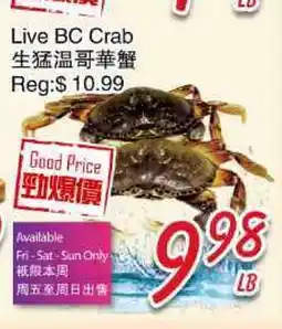 Foody Mart Live BC Crab offer