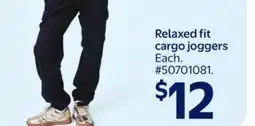 Walmart Relaxed fit cargo joggers offer