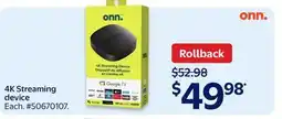 Walmart 4K Streaming Device offer