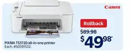 Walmart Canon PIXMA TS3720 all-in-one printer offer