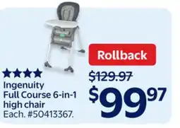 Walmart Ingenuity Full Course 6-in-1 high chair offer