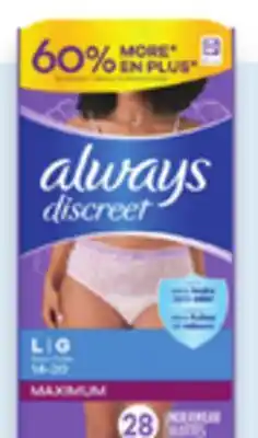 Walmart Always Discreet incontinence underwear offer