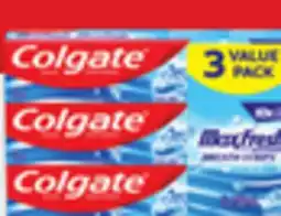 Walmart Colgate MaxFresh 3 x 150 mL or Total 3 x120 mL toothpaste or 360° Optic White toothbrushes 2-pack offer