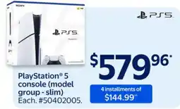 Walmart PlayStation 5 console (model group - slim) offer