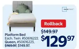 Walmart Platform Bed offer