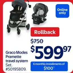Walmart Graco Modes Pramette travel system Set offer