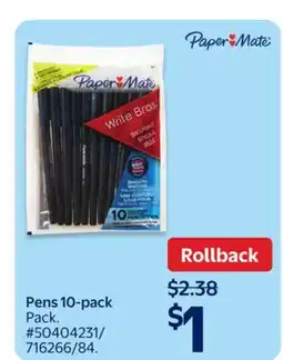 Walmart Paper Mate Pens 10-pack offer