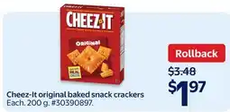 Walmart Cheez-It original baked snack crackers offer