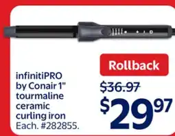 Walmart infinitiPRO by Conair 1 tourmaline ceramic curling iron offer