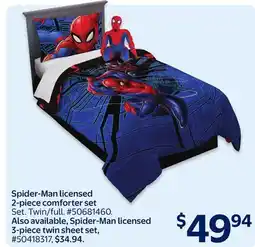 Walmart Spider-Man Licensed 2-piece Comforter Set offer