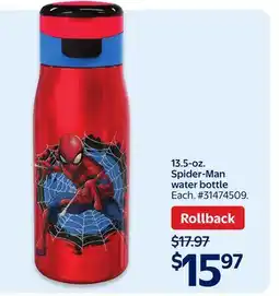 Walmart 13.5-oz. Spider-Man Water Bottle offer