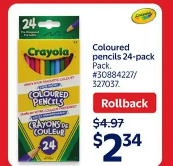 Walmart Coloured pencils 24-pack offer