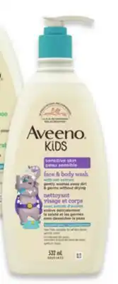 Walmart Aveeno Kids face & body wash 532 mL offer