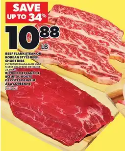 Independent Grocer BEEF FLANK STEAK OR KOREAN STYLE BEEF SHORT RIBS offer