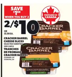 Independent Grocer CRACKER BARREL CHEESE SLICES, 200-240 G offer