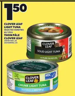 Independent Grocer CLOVER LEAF LIGHT TUNA, 85/170 G offer