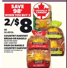 Independent Grocer COUNTRY HARVEST BREAD OR BAGELS offer