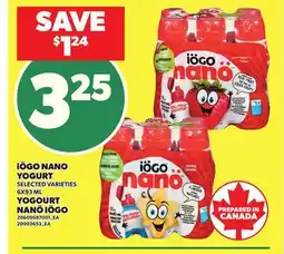 Independent Grocer iÖGO NANO YOGURT, 6X93 ML offer