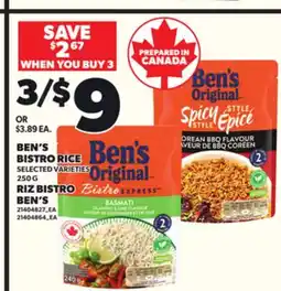 Independent Grocer BEN'S BISTRO RICE, 250 G offer