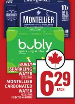 Food Basics BUBLY SPARKLING WATER OR MONTELLIER CARBONATED WATER offer