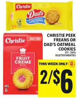 Food Basics CHRISTIE PEEK FREANS OR DAD'S OATMEAL COOKIES offer