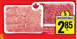Food Basics FRESH BONELESS PORK COMBINATION CHOPS OR LEAN GROUND PORK FAMILY PACK offer