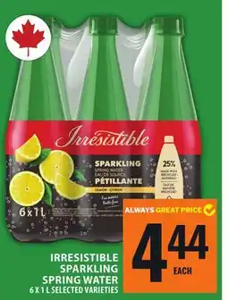 Food Basics IRRESISTIBLE SPARKLING SPRING WATER offer