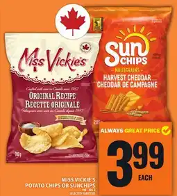 Food Basics MISSVICKIE'S POTATO CHIPS OR SUNCHIPS offer