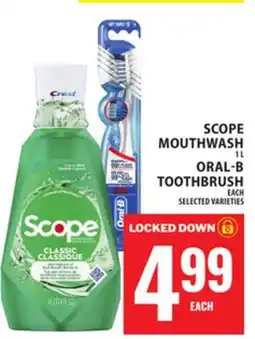 Food Basics SCOPE MOUTHWASH OR ORAL-B TOOTHBRUSH offer