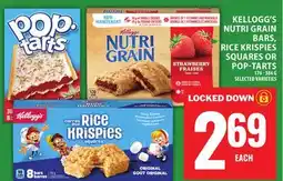 Food Basics KELLOGG'S NUTRI GRAIN BARS, RICE KRISPIES SQUARES OR POP‑TARTS offer