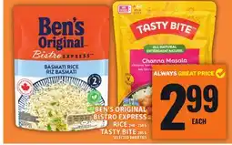 Food Basics BEN'S ORIGINAL BISTRO EXPRESS RICE OR TASTY BITE offer