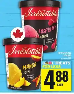 Food Basics IRRESISTIBLE SORBET offer