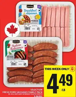 Food Basics SELECTION FRESH PORK SAUSAGES FAMILY PACK offer