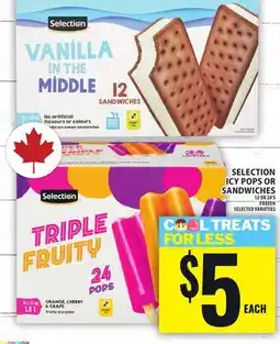 Food Basics SELECTION ICY POPS OR SANDWICHES offer