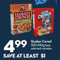 Longo's Quaker Cereal offer