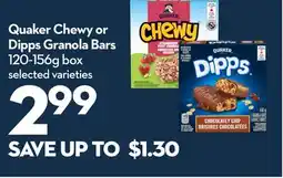 Longo's Quaker Chewy or Dipps Granola Bars offer