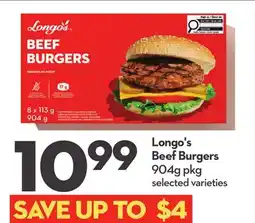 Longo's Longo's Beef Burgers offer