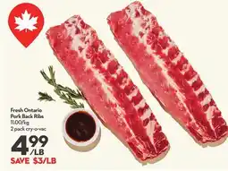 Longo's Fresh Ontario Pork Back Ribs offer