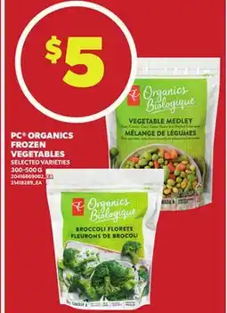 Loblaws PC ORGANICS FROZE VEGETABLES, 300-500 G offer